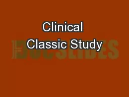 Clinical Classic Study