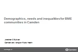 Demographics, needs and inequalities for BME communities in