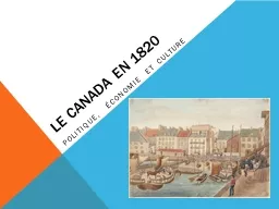 LE CANADA EN 1820
