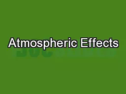 Atmospheric Effects