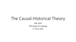 The Causal-Historical Theory