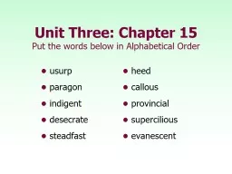 Unit Three: Chapter 15