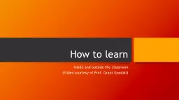 How to learn