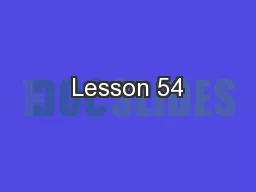 Lesson 54