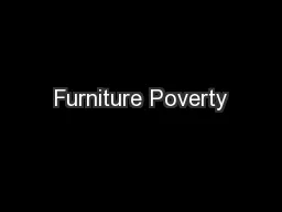Furniture Poverty