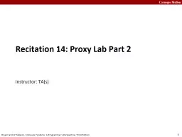 Recitation 14: Proxy Lab Part 2
