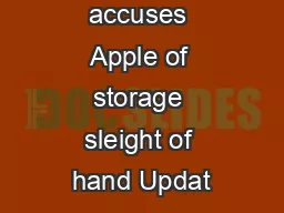 Lawsuit accuses Apple of storage sleight of hand Updat