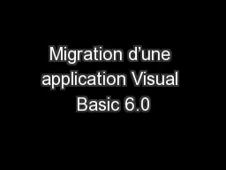 Migration d’une application Visual Basic 6.0