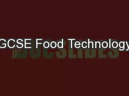 GCSE Food Technology