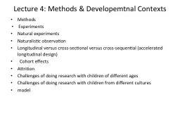 Lecture 4: Methods &