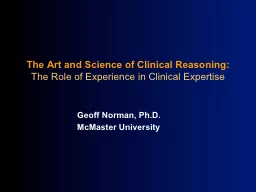 The Art and Science of Clinical Reasoning: