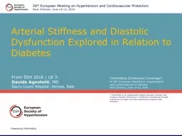 Arterial Stiffness and Diastolic Dysfunction Explored in Re
