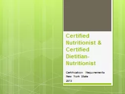 Certified Nutritionist &