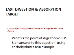 Last Digestion & Absorption Target
