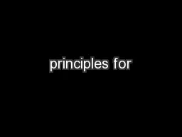 principles for