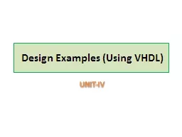 Design Examples (Using VHDL)