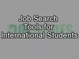 Job Search Tools for International Students