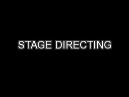 STAGE DIRECTING