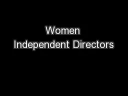 Women Independent Directors