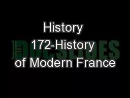 History 172-History of Modern France
