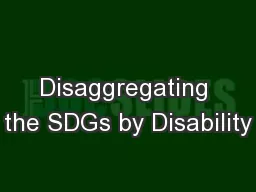 Disaggregating the SDGs by Disability