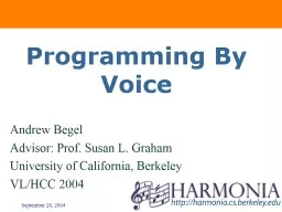 Programming By Voice