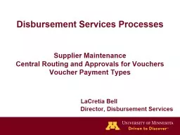 Disbursement Services Processes