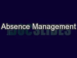 Absence Management