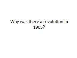 Why was there a revolution in 1905?