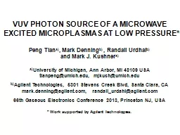 VUV PHOTON SOURCE OF A MICROWAVE EXCITED MICROPLASMAS