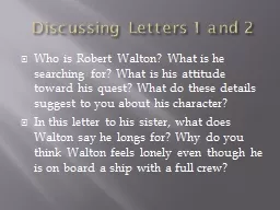 Discussing Letters 1 and 2
