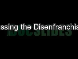 Blessing the Disenfranchised