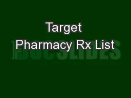 Target Pharmacy Rx List