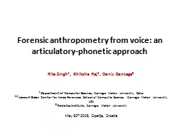 Forensic anthropometry from voice: an