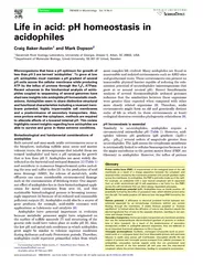 Life in acid pH homeostasis in acidophiles Craig Baker