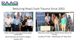 Reducing Road Crash Trauma Since 2002