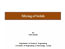Mixing of Solids