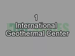 1 International Geothermal Center