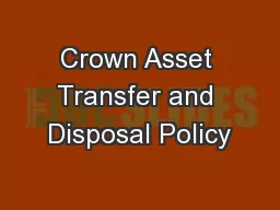 Crown Asset Transfer and Disposal Policy