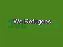 ‘We Refugees