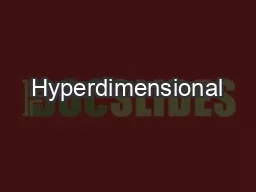 Hyperdimensional