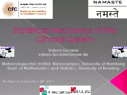 Statistical Mechanics of the Climate System