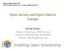 Open Access and Open Data in Europe