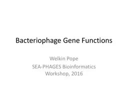 Bacteriophage Gene Functions