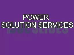 POWER SOLUTION SERVICES