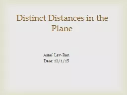 Distinct Distances in the Plane