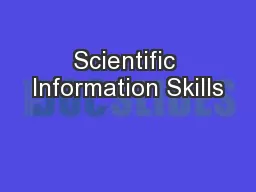 Scientific Information Skills