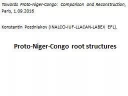 Towards Proto-Niger-Congo: Comparison and Reconstruction