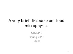 A very brief discourse on cloud microphysics