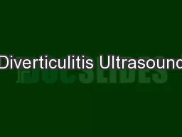 Diverticulitis Ultrasound